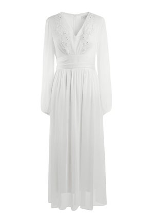 Outfitters Nation, VESTIDO LARGO BORDADO CON PEDRERÍA Y ESCOTE V - Vestido de fiesta - blanco