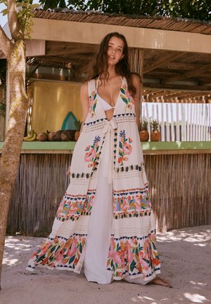 Next, REGULAR FIT - TIE FRONT MAXI LENGTH COVER-UP . - Strandaccessoire - cream floral print