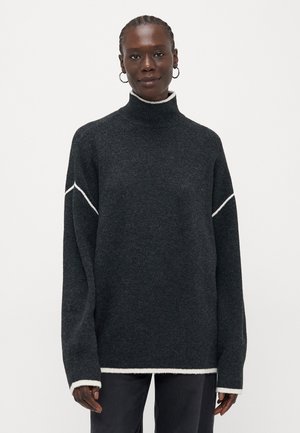 VMFAN HIGHNECK  - Strickpullover - dark grey melange/birch