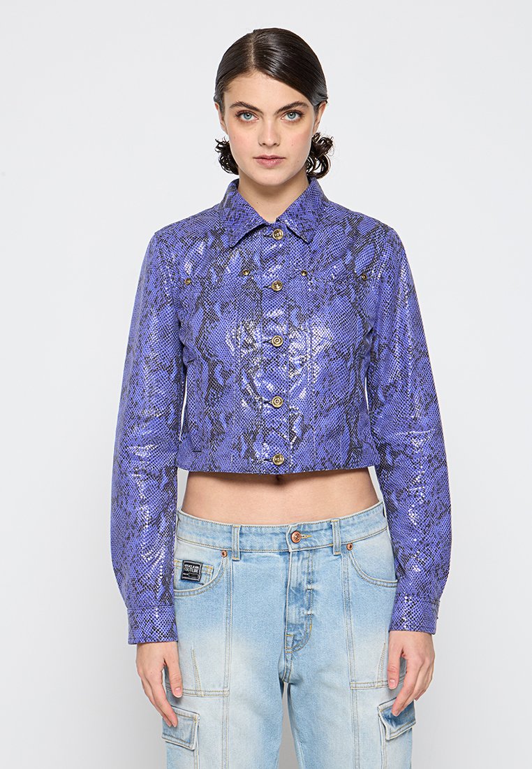 Versace Jeans Couture Imitatieleren jas paars