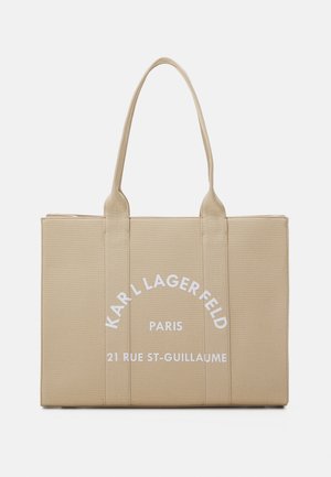 KARL LAGERFELD SQUARE LARGE TOTE - Bolso shopping - sand