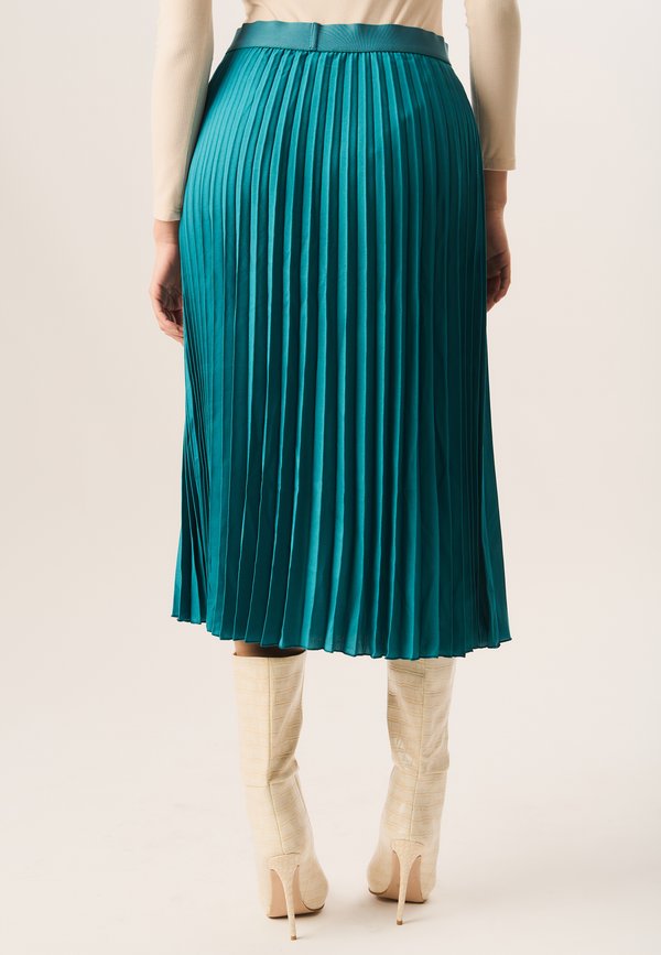 PLEATED MIDI - A-line skirt - teal3