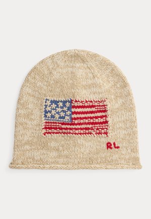 FLAG WOOL-BLEND BEANIE - Căciulă - brown