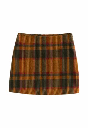 CHECK  - sukňa v tvare A - orange check