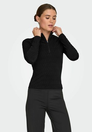 ONPFRIDA  - Tops ar garām piedurknēm - black