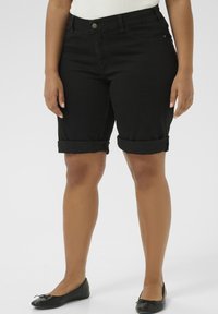 Kaffe Curve - KCLAURINA - Denim shorts - black deep Thumbnail Image 1