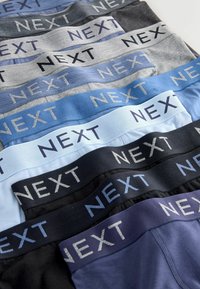 Vīriešu apakšveļa dažādās krāsās: pelēkā, gaiši zila, tumši zila, melna. Katrs pāris ir ar mīkstu jostasvīru, uz kuras ir izdrukāts "NEXT" sudraba krāsā.