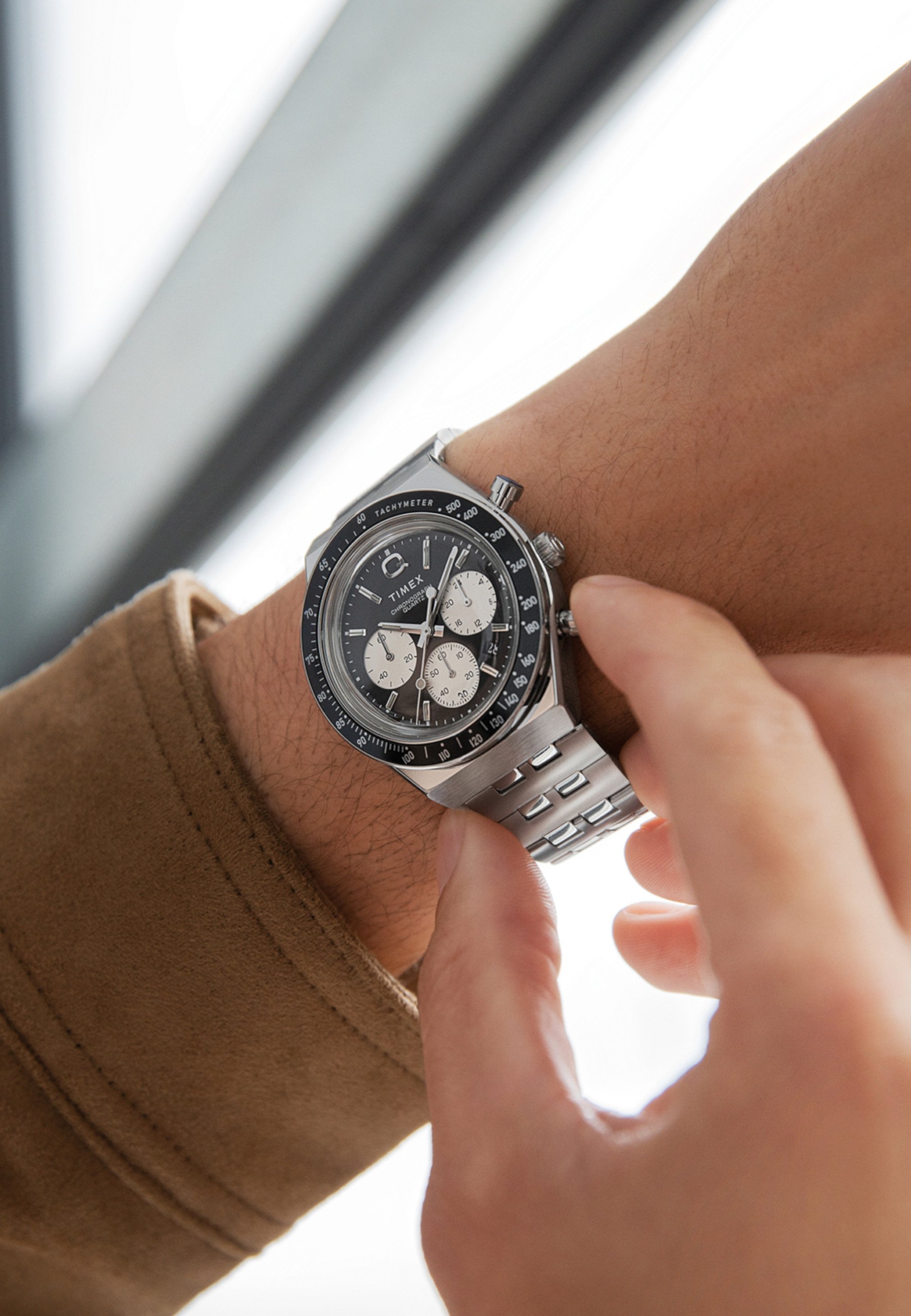 Timex Q TIMEX CHRONOGRAPH - Chronograph watch - silver