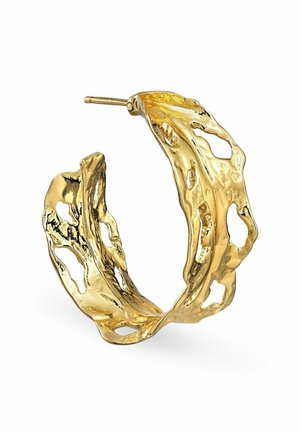 BIG LEAF LEFT - Single earring - gold plated silver coloured