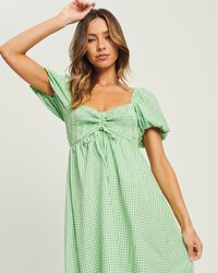 SÁVEL PIA SHIRRED  - Denné šaty - green gingham