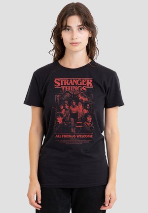 STRANGER THINGS MINDFLAYER GROUP HORROR MOVIE POSTER - Print T-shirt - black