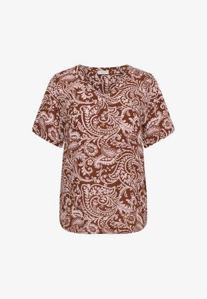 Kaffe Curve, KCAMI SHORT SLEEVE PRINTED - Blouse - henna ballerina paisley