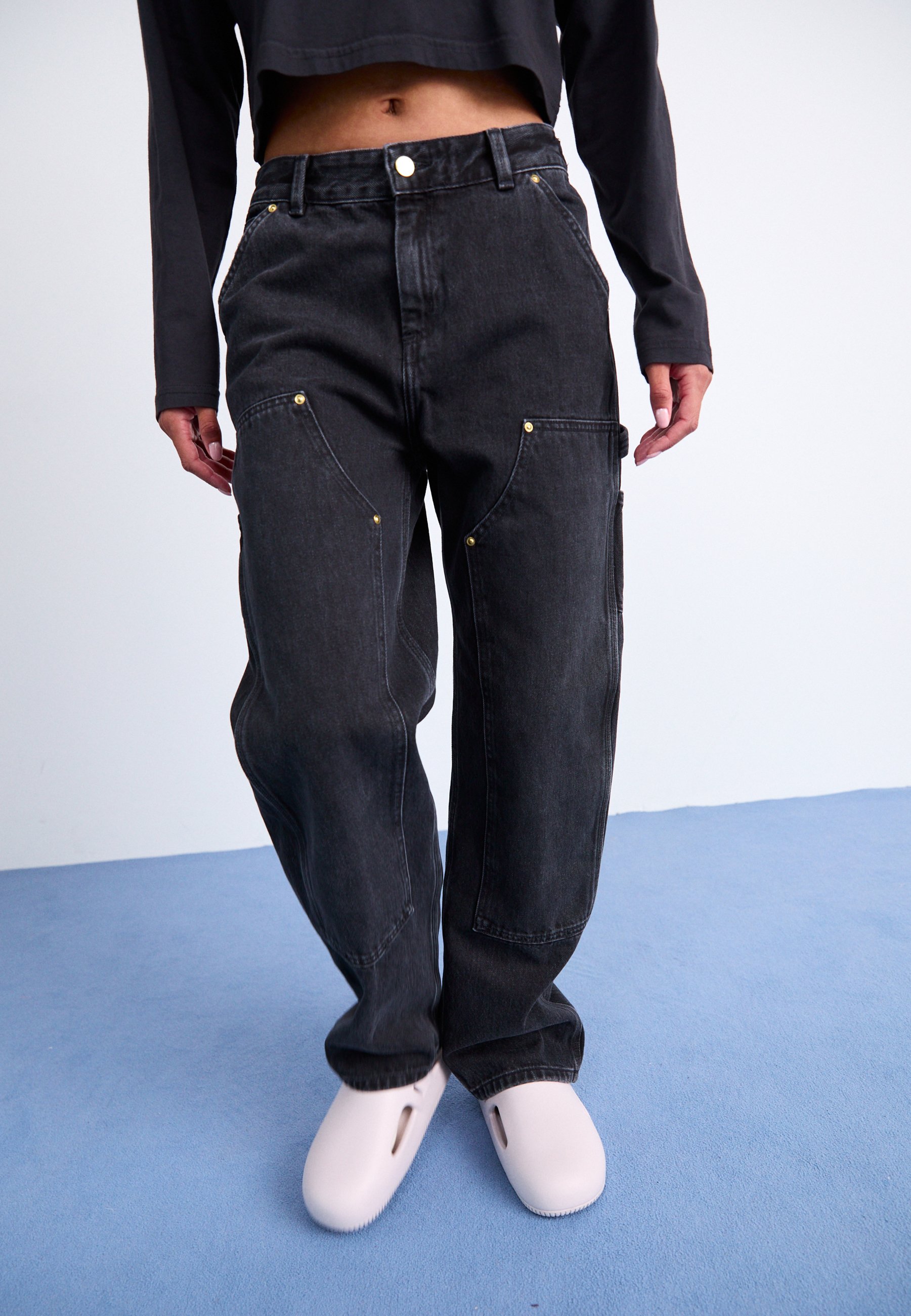 Carhartt WIP NASHUA DOUBLE KNEE PANT - Laisvo kirpimo džinsai