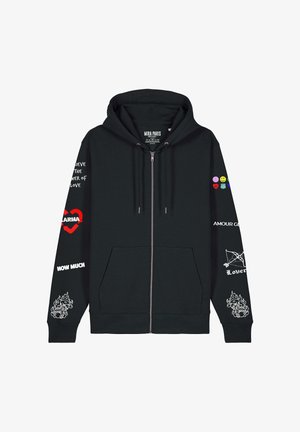 TATTOOCRUSH EMBROIDERY - Sweat zippé - black