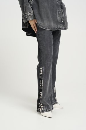 ZUVA - Wide leg - dark grey washed