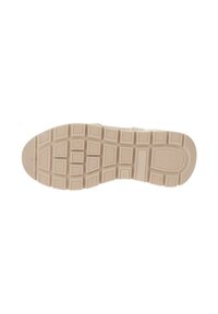 Sola di scarpa beige con modelli di battistrada rettangolari e quadrati, taglia indicata come 37 vicino all'area del tallone.
