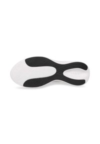 Podeszwa buta z białą bazą i teksturowanymi czarnymi sekcjami z gumy. Posiada rowki poprawiające przyczepność oraz wyprofilowany kształt dla komfortu.