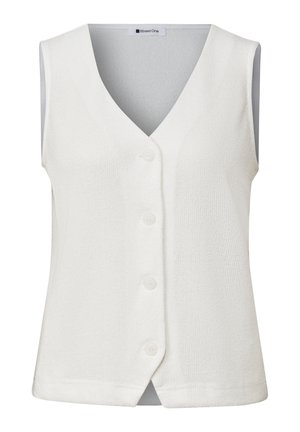 Street One, VEST IN FINE KNIT OPTIC WITH V-NECK - Vest - off white
