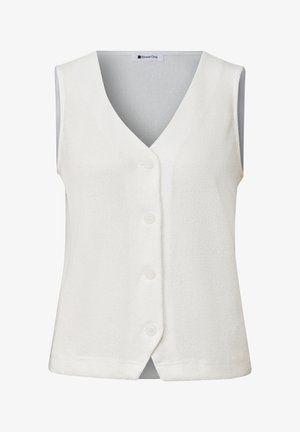 Street One, VEST IN FINE KNIT OPTIC WITH V-NECK - Vest - off white