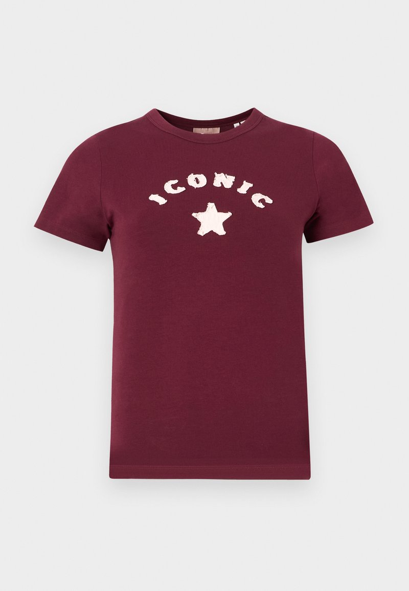 JJXX T-shirt print donkerrood
