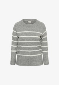 Selezionato, light grey melange chalk strip