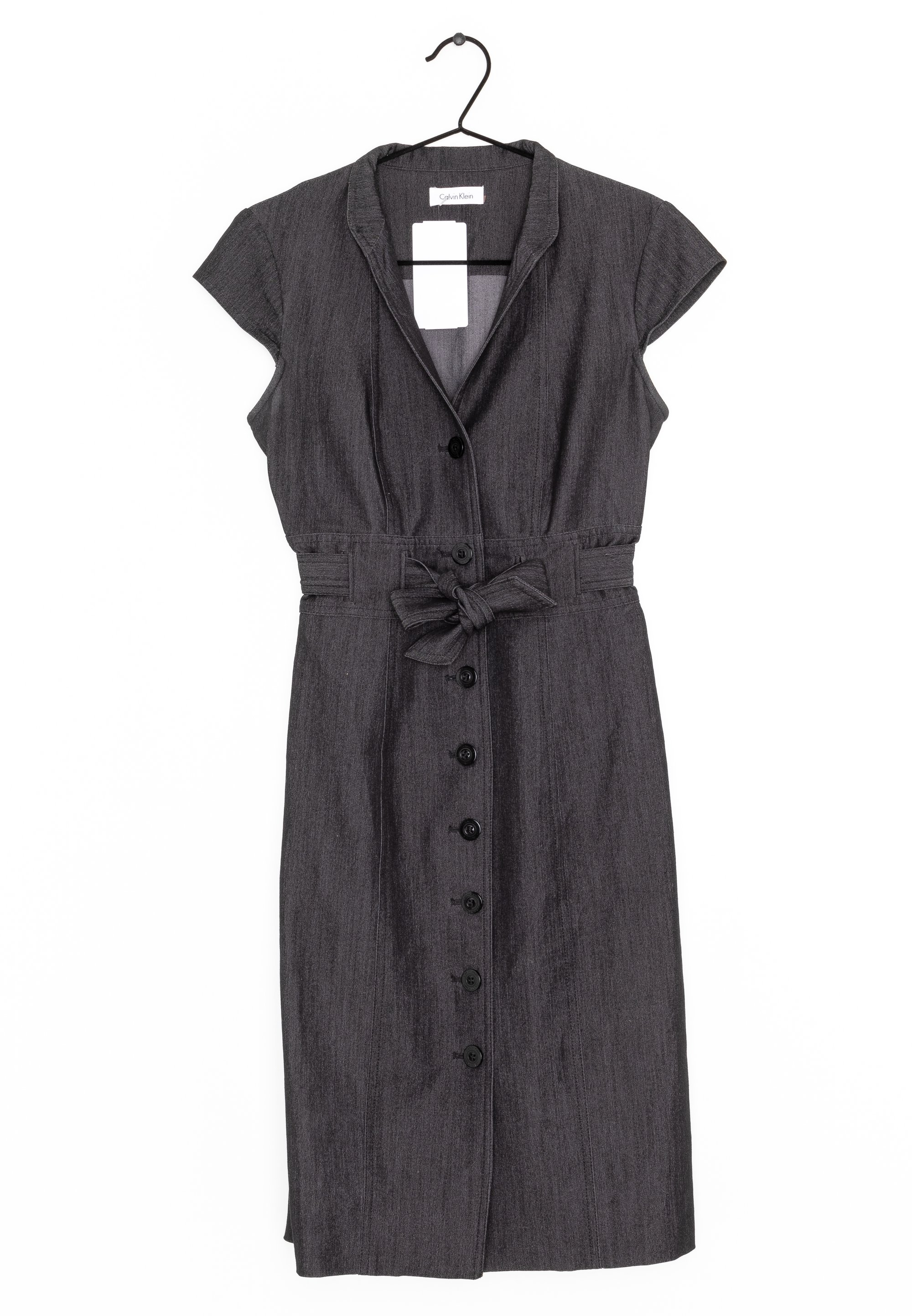 chinese dress ladies CALVIN KLEIN Womens White Linen Blend Button Front Midi Shirt Dress Size 4