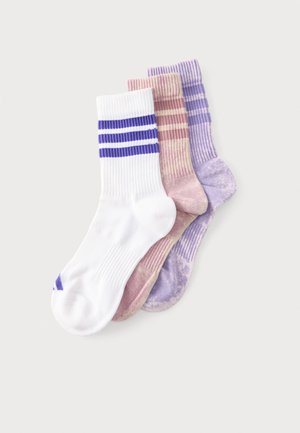 adidas Performance, 3 STRIPES CUSHIONED CREW STONE WASH 3 PAIR PACK UNISEX - Calze sportive - magic lilac/magic mauve/white/pure purple