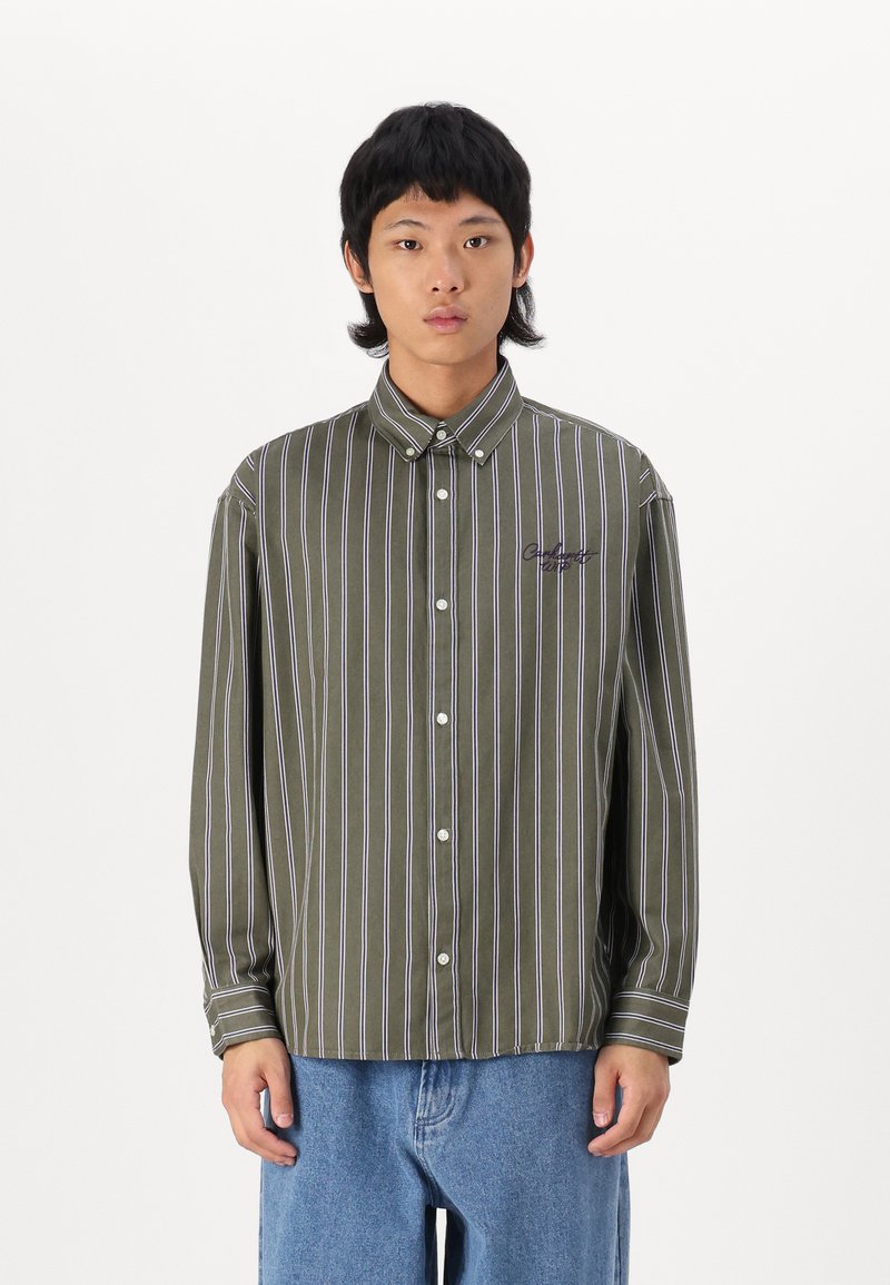 Carhartt WIP SIGNATURE SHIRT - Skjorta - office green/aura stone washed