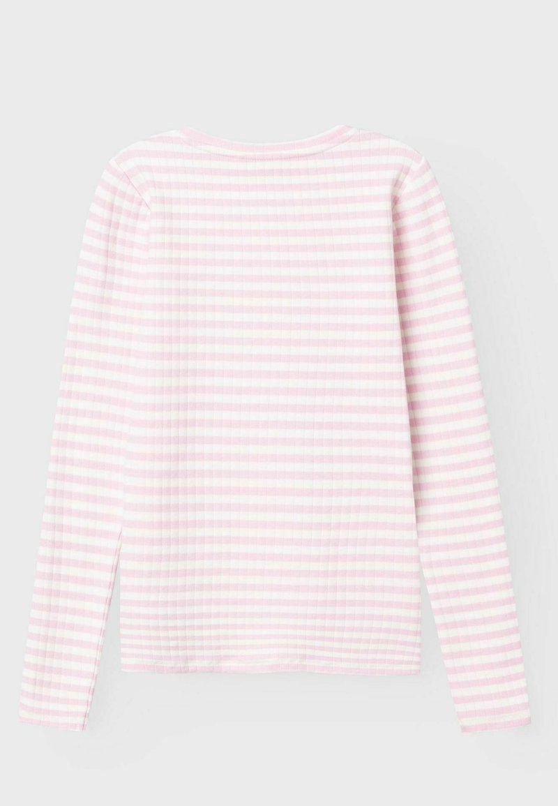 NAME IT Maglietta Maniche Lunghe Bambina – Strisce Rosa E Bianche, Cotone Morbido, Taglia Sottile - 3