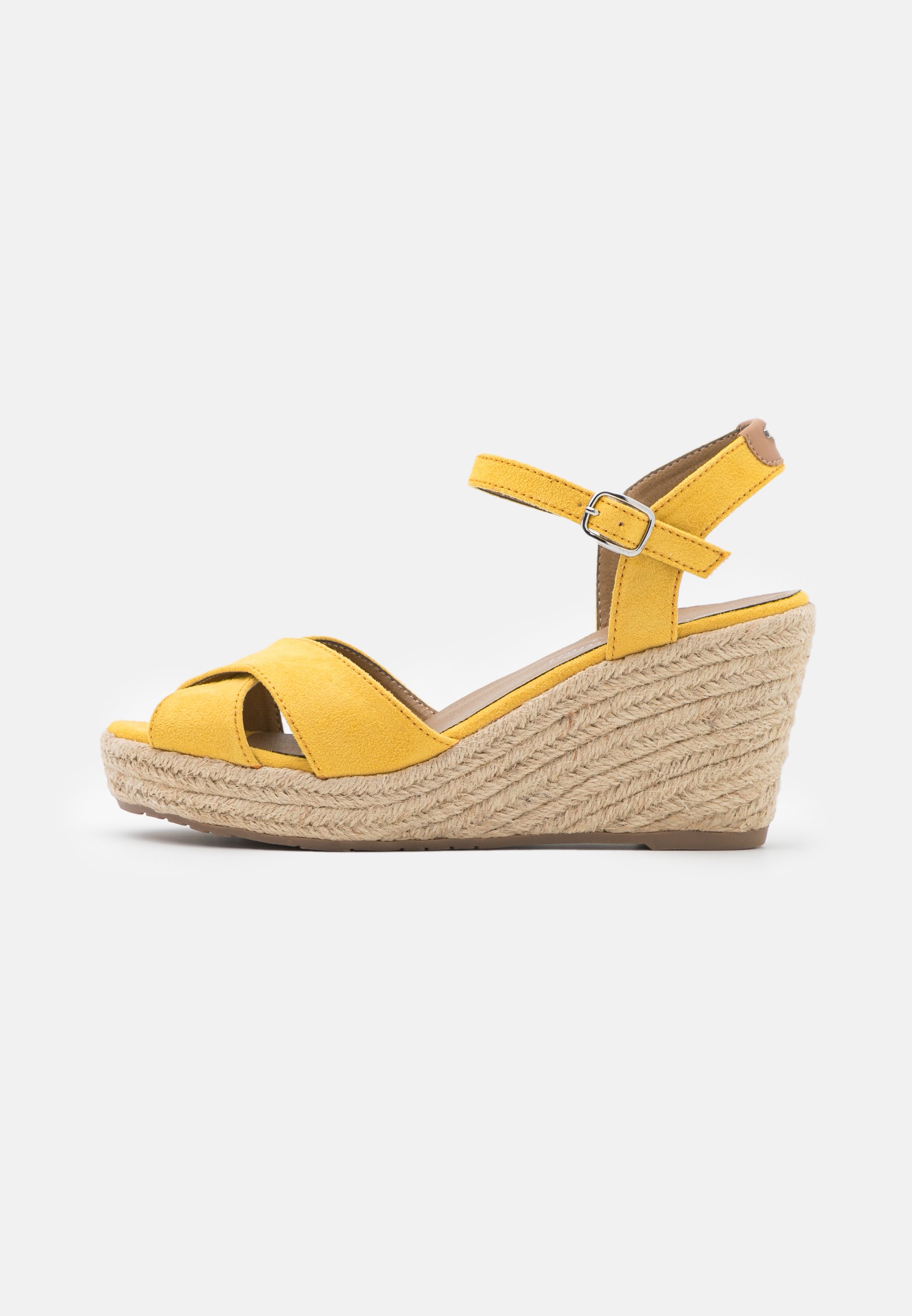 sandales compensées jaune