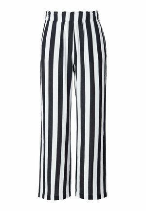 Studio Untold WIDE LEGS STREIFEN ELASTIKBUND - Kalhoty - black