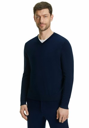 FALKE Basic V-Neck - Trui - space blue