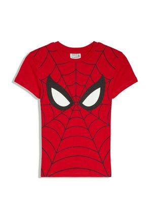 Bershka, FITTED SPIDERMAN - T-SHIRT - Tričko s potlačou - red