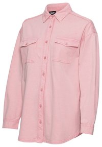 Lichtroze button-up shirt gemaakt van katoen met lange mouwen, twee borstzakken en een klassieke kraag.