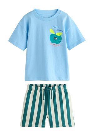 Next, REGULAR FIT - SHORT SLEEVE BACK PRINT T-SHIRT AND SHORTS SET  . - Tracksuit bottoms - blue apple