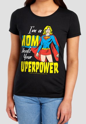 Cotton Soul, SUPERGIRL SUPERGIRL MOTHER'S DAY SUPERPOWER - T-Shirt print - black
