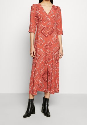 Košilové šaty - dark red