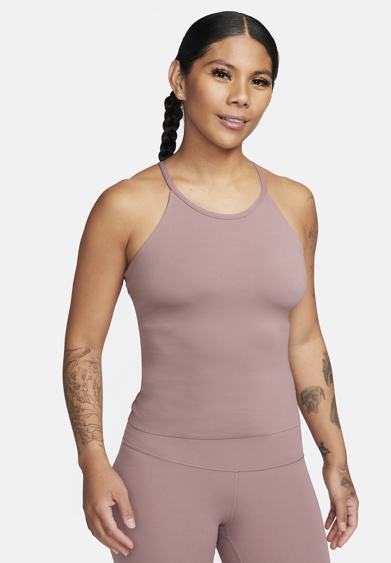 Nike Performance TANK - Top - smokey mauve white