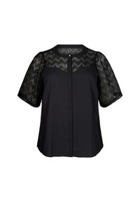 Zizzi MIT KURZEN ÄRMELN - Blúzka - black