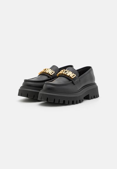 MOSCHINO UNISEX - Slippers - black/gold