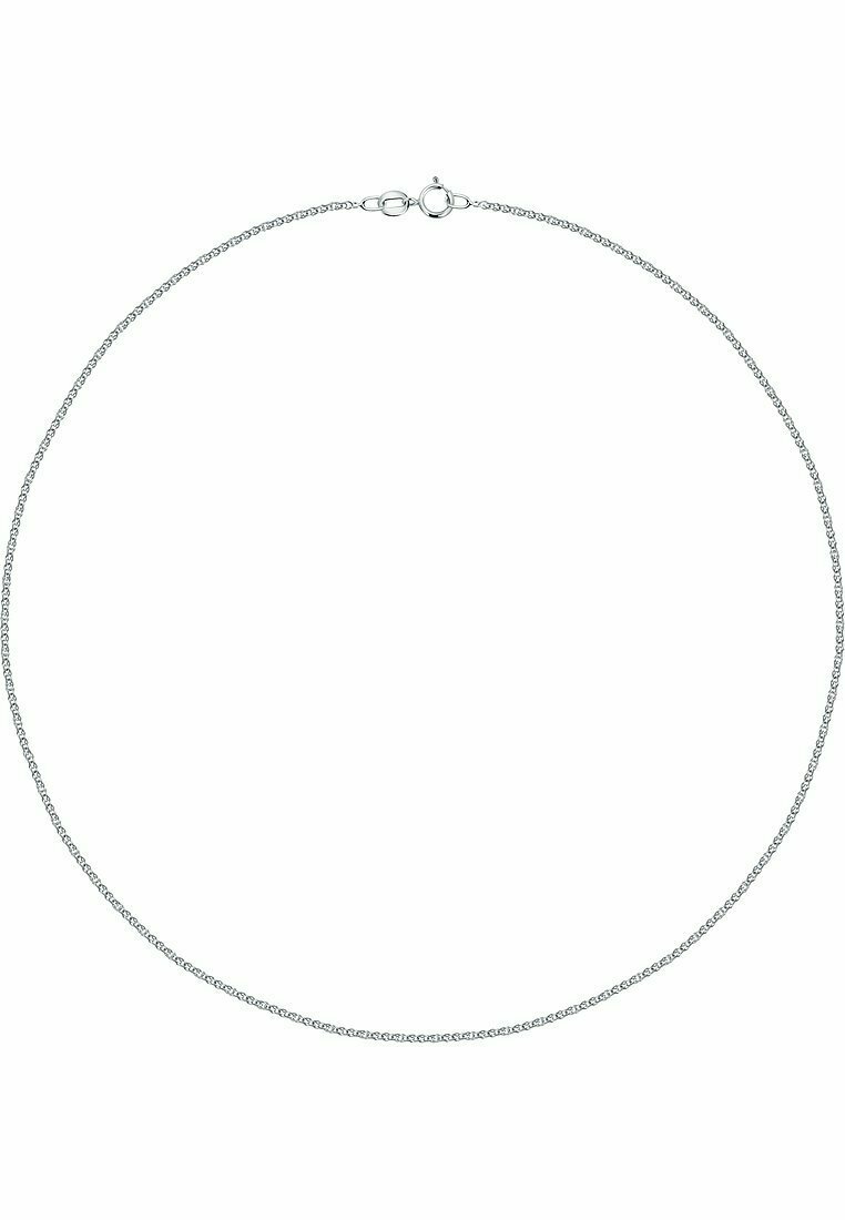 Silberne Kettenhalskette mit einem zarten, dünnen Design, glatter Textur und einem sicheren Karabinerverschluss.