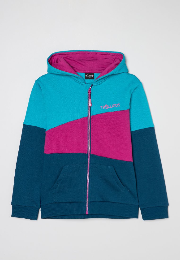 Trollkids Sweater met rits turquoise