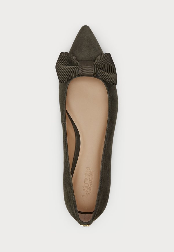 LONDYN BOW TRIM SUEDE BALLET FLAT - Ballet pumps - dark olive4