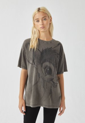 Triko s potiskem - mottled dark grey