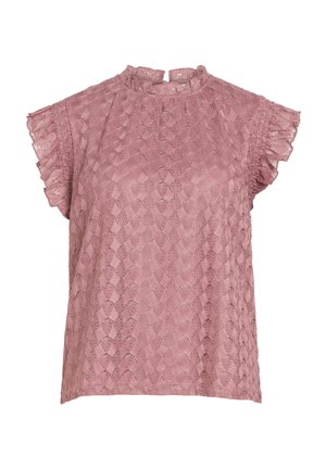 VILA, CAP SLEEVE TOP VINILA HIGH NECK - Blouse - nostalgia rose