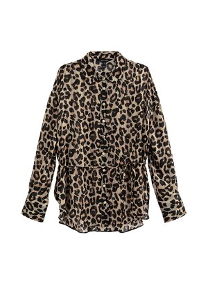 ANIMAL PRINT TIE BELT SHIRT - Blusa - brown pattern