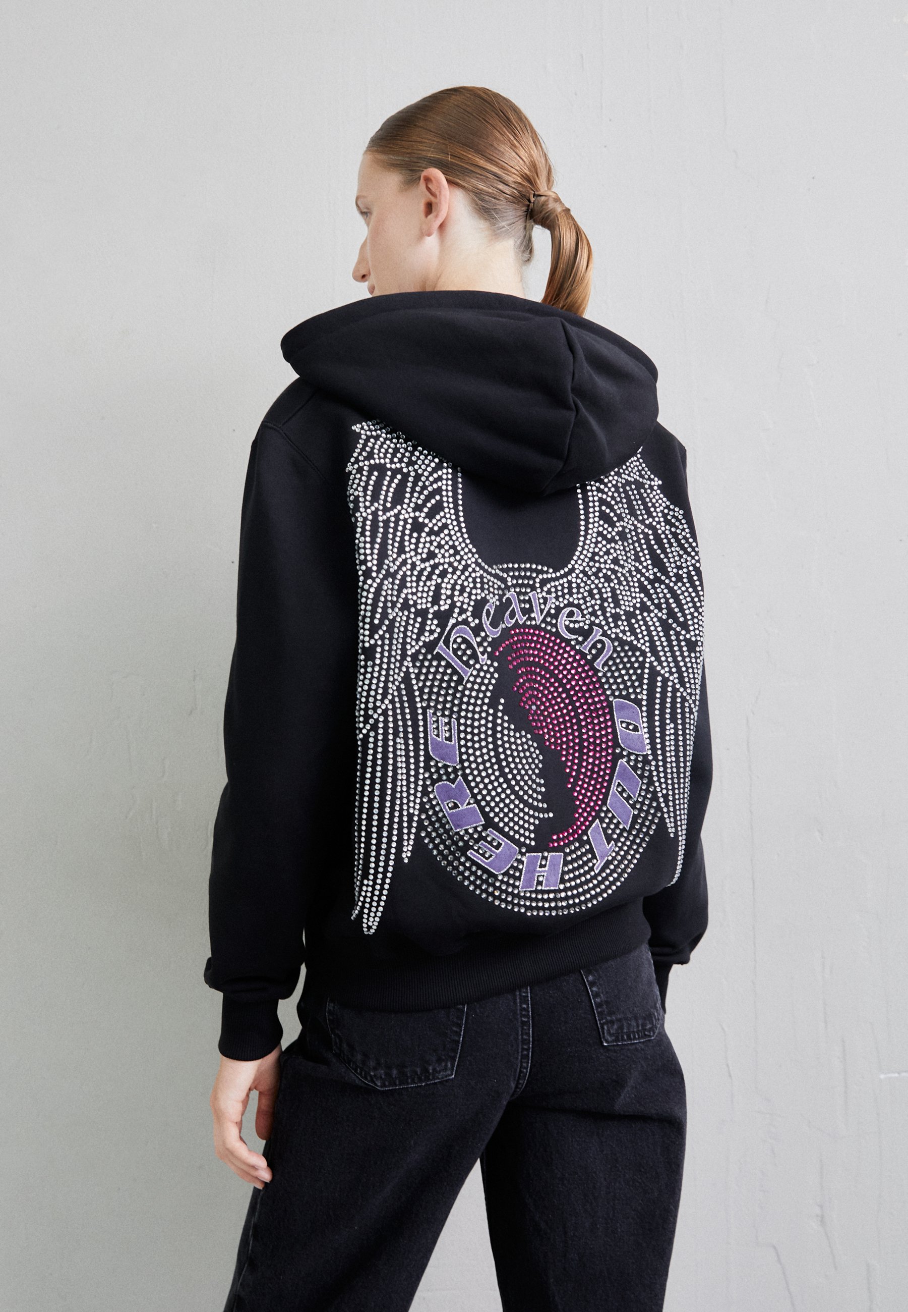 Wood Wood JUDE HEAVEN HOODIE - Zip-up sweatshirt - black - Zalando.de