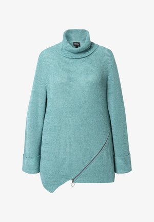 Ulla Popken, ASYMMETRIC ZIPPER TURTLENECK - Maglione - green