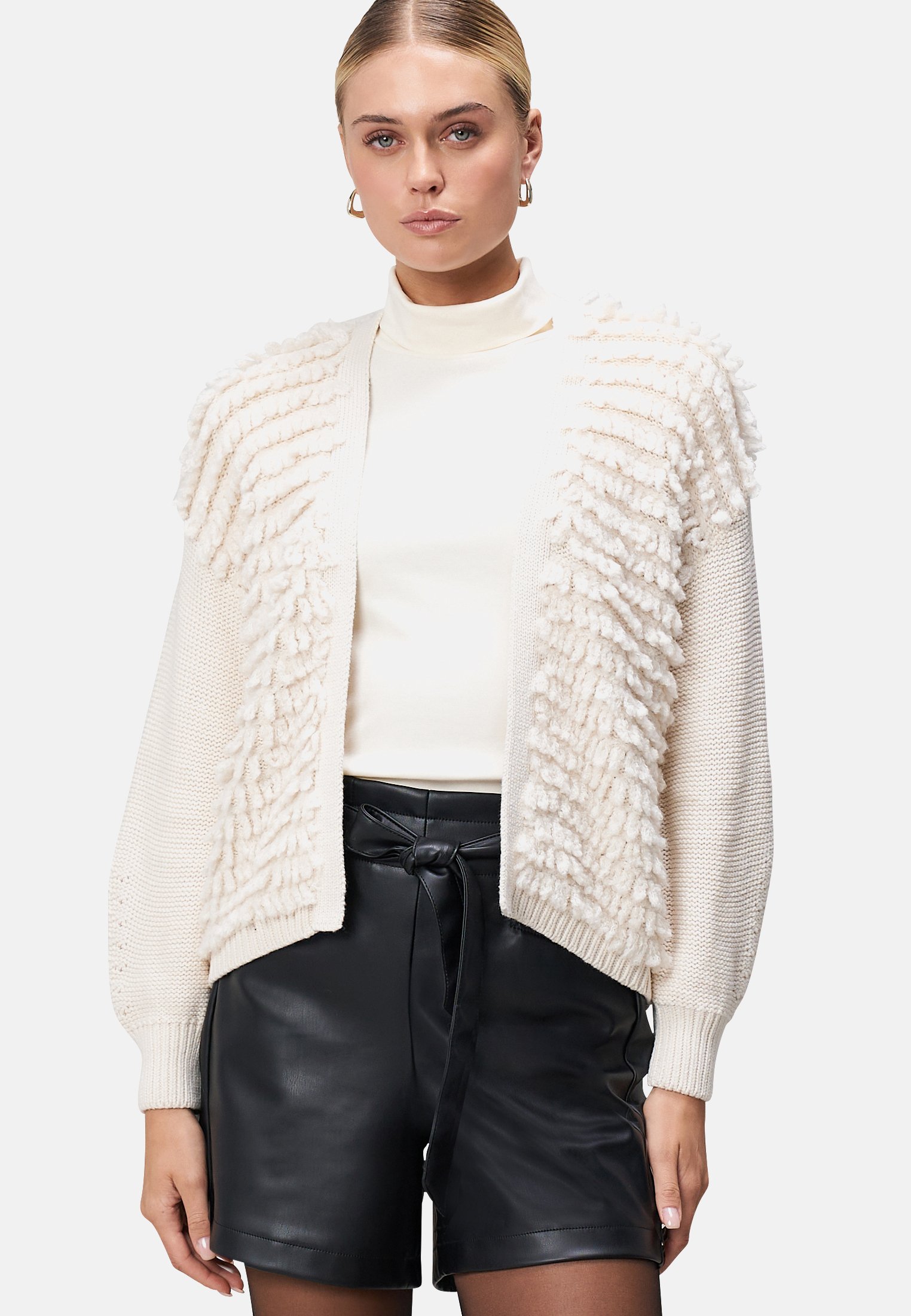 zero OFFENER STYLE Strickjacke eggnog/offwhite Zalando
