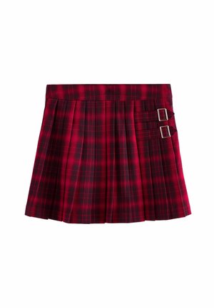 CHECK - REGULAR FIT - Pliceret nederdel /Nederdele med folder - red